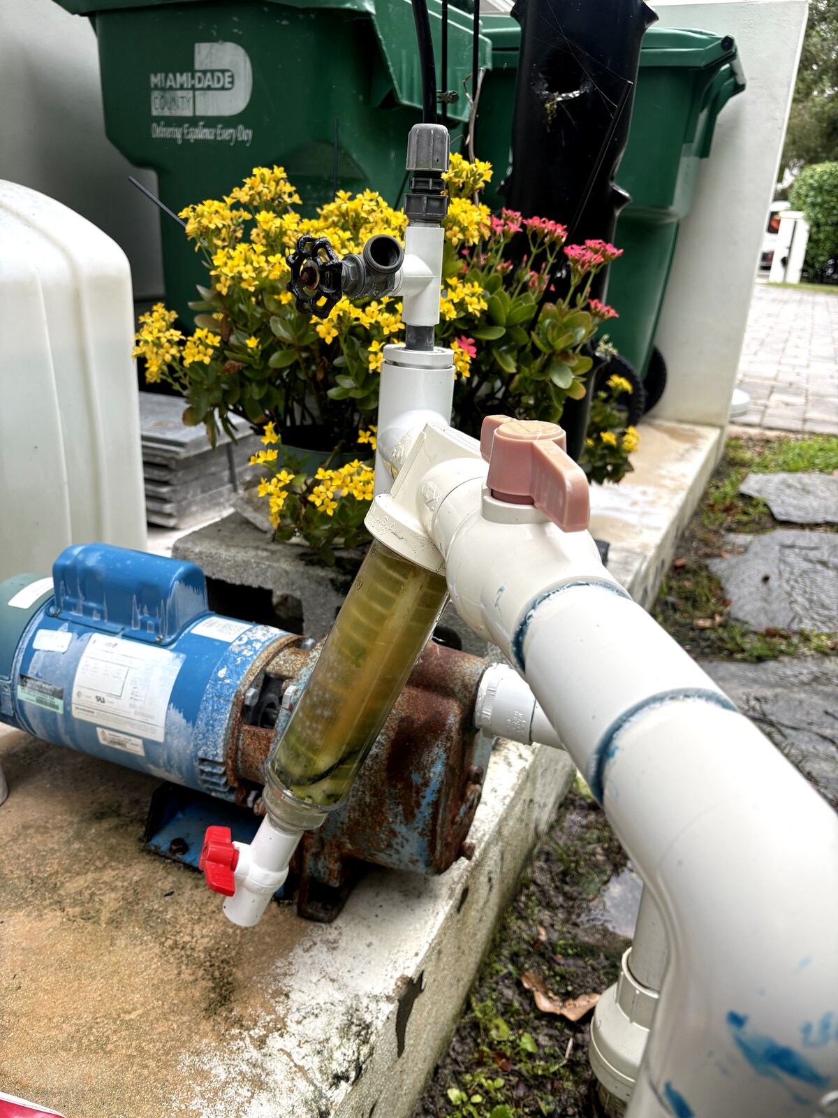 old corroded irrigation pump before repair in Miami-Dade